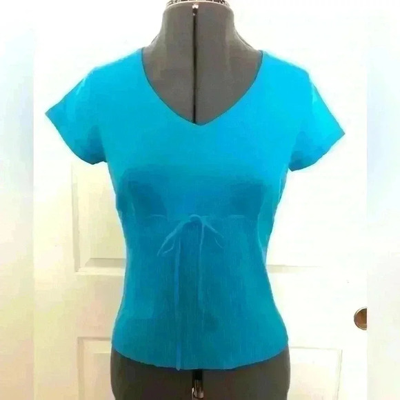 Annex fitted v-neck bluse cotton women large petite - Picture 2 of 4